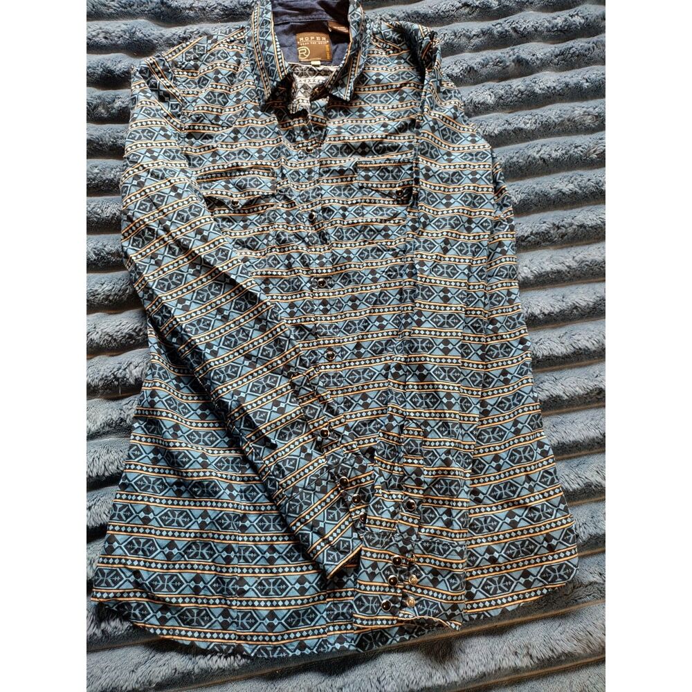 Roper "Wear The West" Women's Aztec Geometric Pearl Snap Western Shirt - Size S